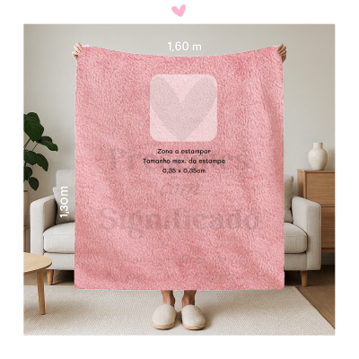 Manta polar personalizada (rosa)