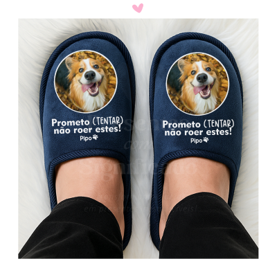 Chinelos homem azuis personalizados (sola borracha)