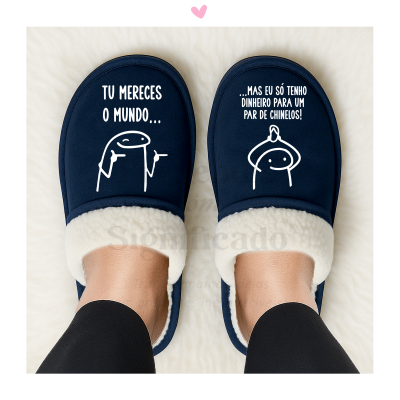 Chinelos "Serra da Estrela" azuis personalizados (sola EVA/espuma)