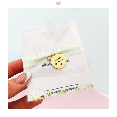 Pulseira elástica c/ medalha gravada