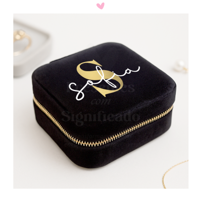 Mini Guarda-jóias veludo preto