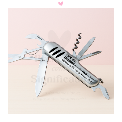 Canivete em aço c/ 11 funções