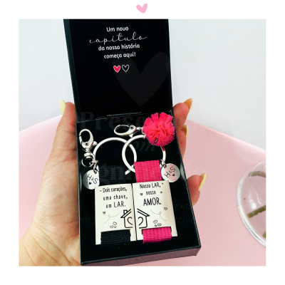 Conjunto de porta-chaves p/ casal