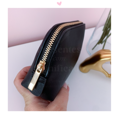 Necessaire em pele sintética personalizado - Preto