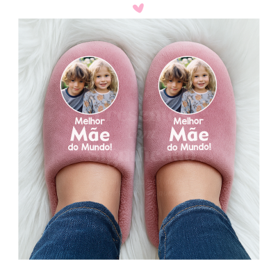 Chinelos de senhora rosa personalizados (sola borracha baixa)