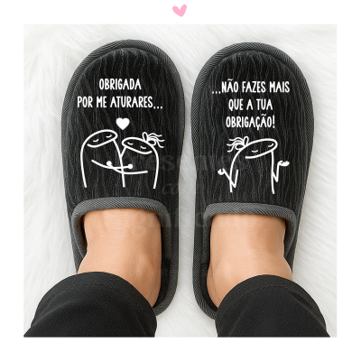Chinelos de homem preto/cinza escuro personalizados (sola borracha)