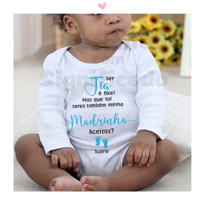 Body bebé - Convite Madrinha/Padrinho