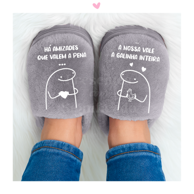 Chinelos de senhora cinzentos personalizados (ultra acolchoados - sola borracha alta)