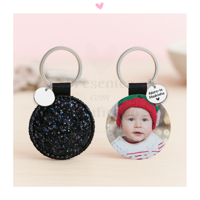 Porta-chaves nylon redondo (preto)