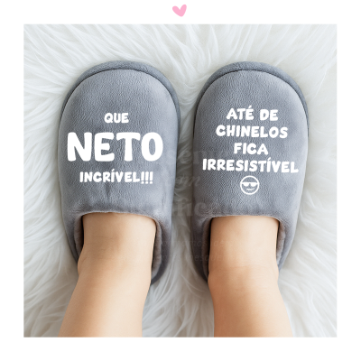 Chinelos de criança cinza personalizados