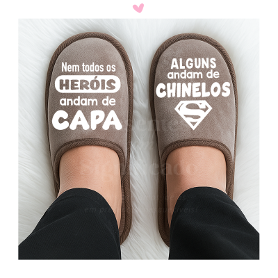 Chinelos homem cor taupe personalizados (sola borracha)