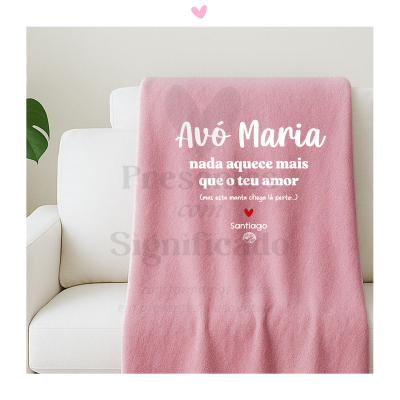 Manta polar personalizada (rosa)