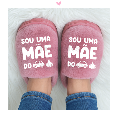 Chinelos de senhora rosa personalizados (ultra acolchoados - sola borracha alta)