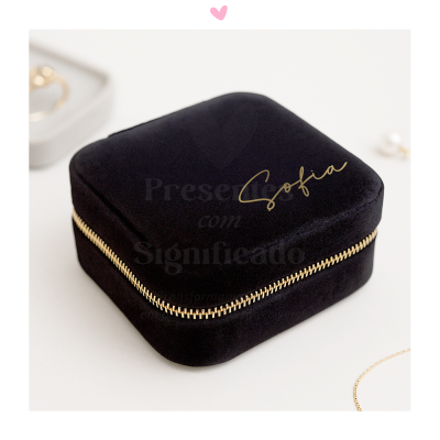 Mini Guarda-jóias veludo preto