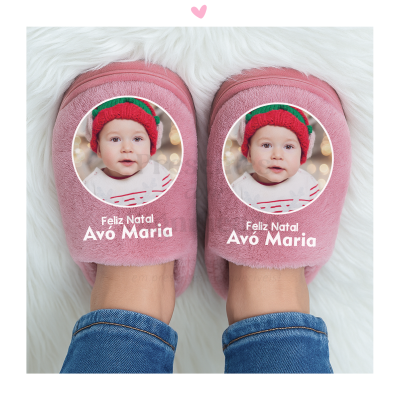 Chinelos de senhora rosa personalizados (ultra acolchoados - sola borracha alta)