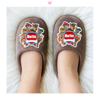 Chinelos de criança taupe personalizados