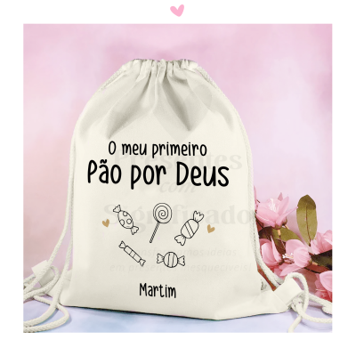 Saco/mochila com atilhos - Pão por Deus