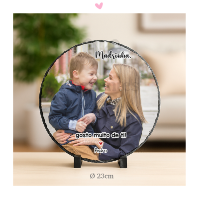 Moldura em xisto circular