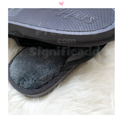 Chinelos de homem preto/cinza escuro personalizados (sola borracha)