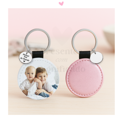 Porta-chaves nylon redondo (rosa)