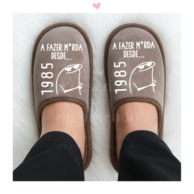 Chinelos homem cor taupe personalizados (sola borracha)