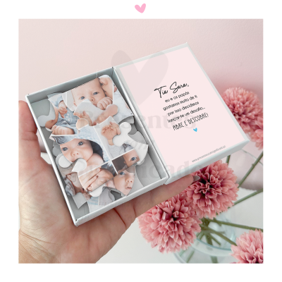 Puzzle convite personalizado com foto e texto