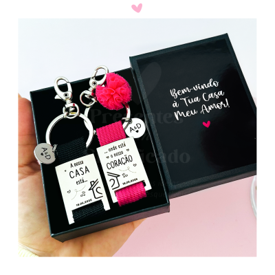 Conjunto de porta-chaves p/ casal