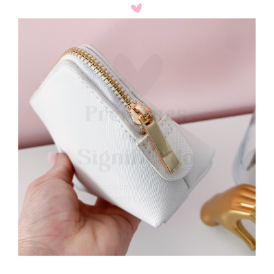 Necessaire em pele sintética personalizado - Branco