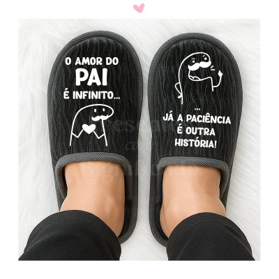 Chinelos de homem preto/cinza escuro personalizados (sola borracha)