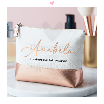 Necessaire algodão c/ base metalizada (3 cores disponíveis)