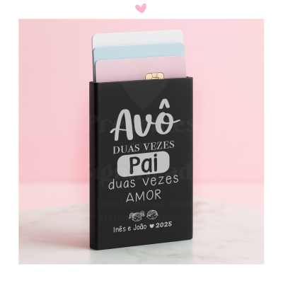 Porta-cartões c/ botão push