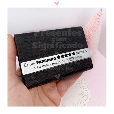 Porta-cartões em pele sintética