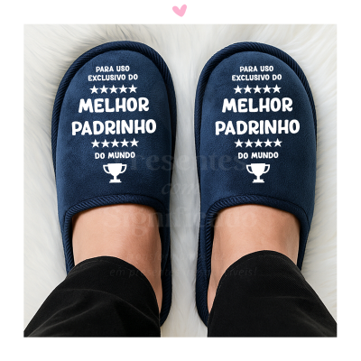 Chinelos homem azuis personalizados (sola borracha)