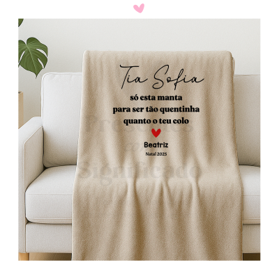 Manta polar personalizada (bege)