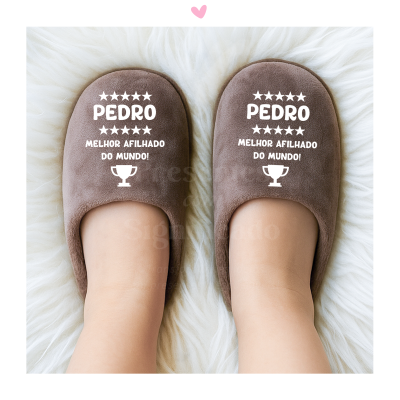 Chinelos de criança taupe personalizados