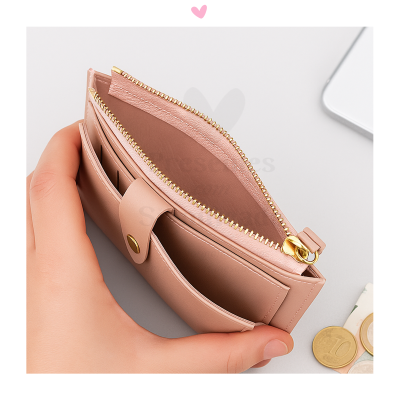 Carteira média salmão em pele sintética personalizada