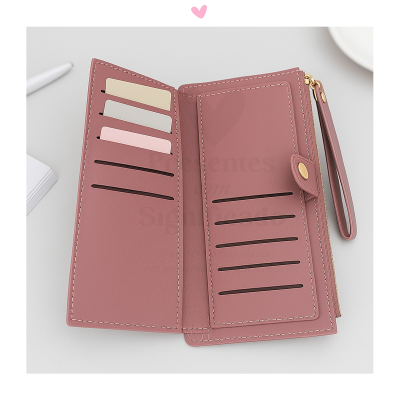 Carteira grande cor ferrugem em pele sintética personalizada