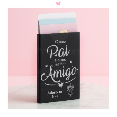 Porta-cartões c/ botão push