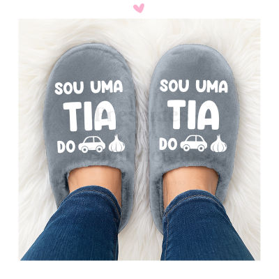 Chinelos de senhora cinzentos personalizados (sola borracha baixa)