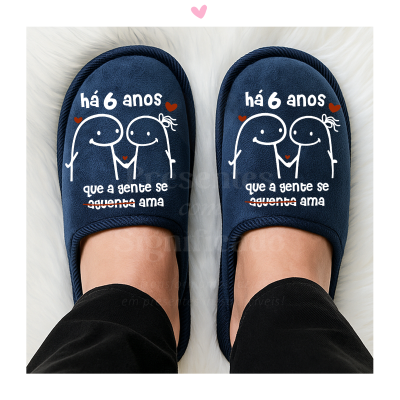 Chinelos homem azuis personalizados (sola borracha)