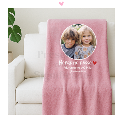 Manta polar personalizada (rosa)