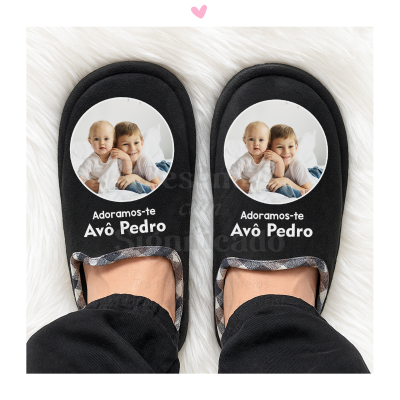 Chinelos de homem pretos personalizados (sola EVA/espuma)