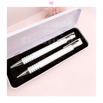 Estojo c/ caneta e lapiseira