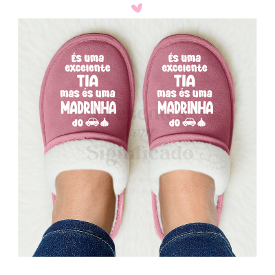 Chinelos "Serra da Estrela" rosa personalizados (sola EVA/espuma)