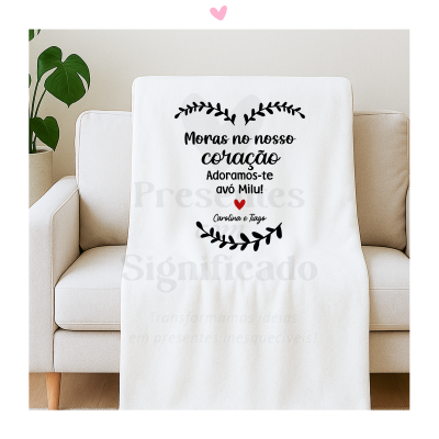 Manta polar personalizada (branca)