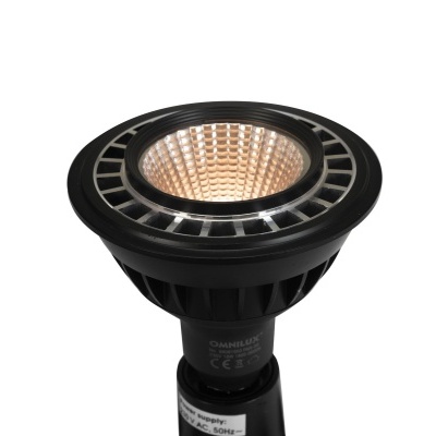 Lâmpada LED preta tipo spot com reflector cobre texturizado
