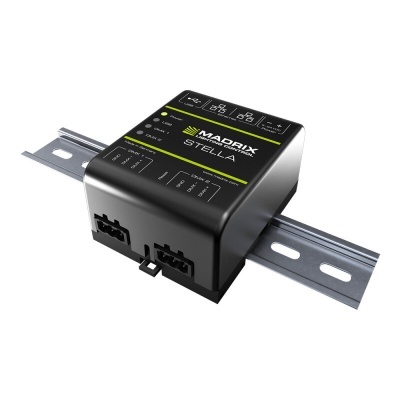 STELLA - 2-port network node with RDM support, Art-Net Node / USB 2.0 DMX-512 interface, 2 x DMX IN/OUT, DIN rail
