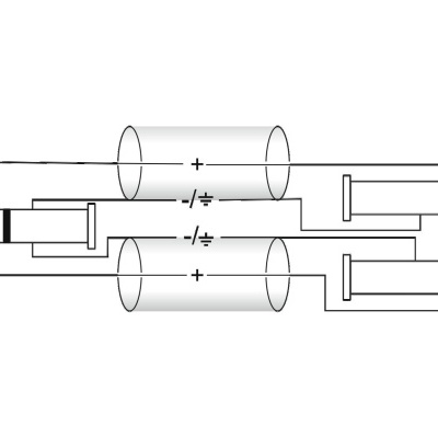 OMNITRONIC Adaptercable Jack/2xJack 3m