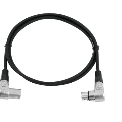 OMNITRONIC XLR cable 3pin 1.5m 90° bk