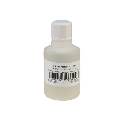 Frasco pequeno plástico translúcido com tampa branca e etiqueta com código e código de barras